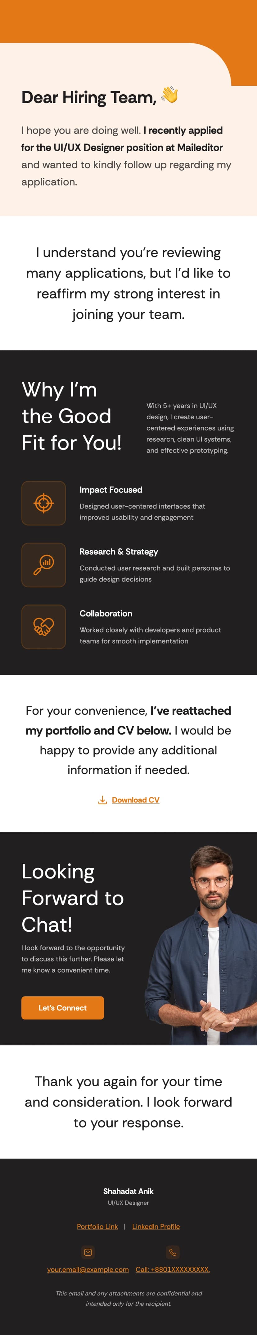 Follow up email template