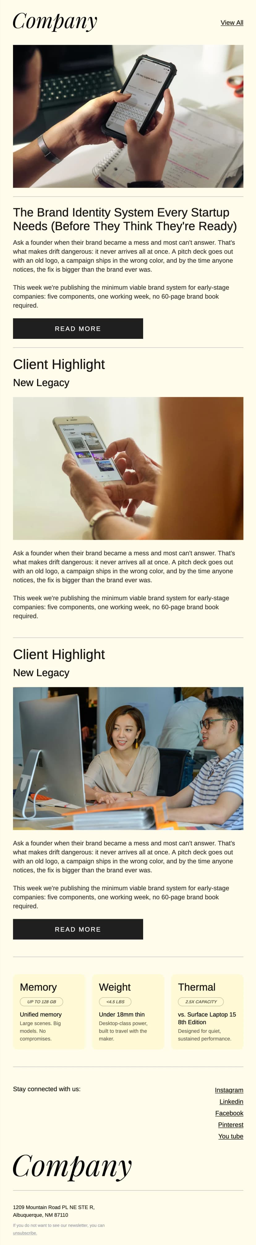 Business Newsletter Template for B2B