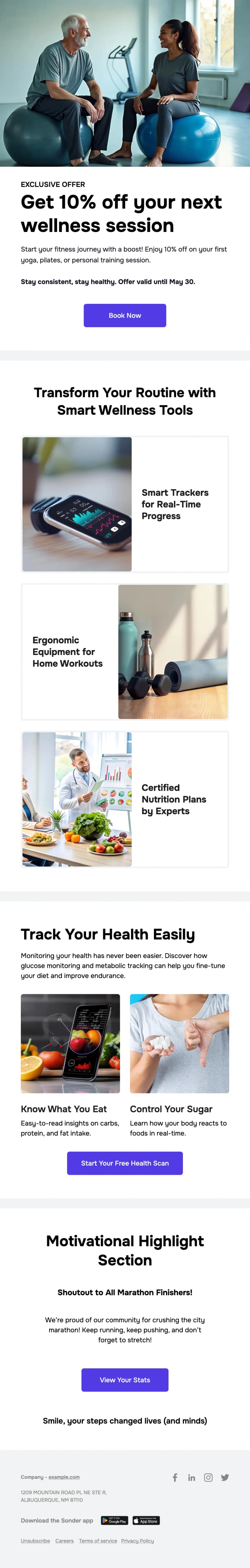 Fitness Email Newsletter Template