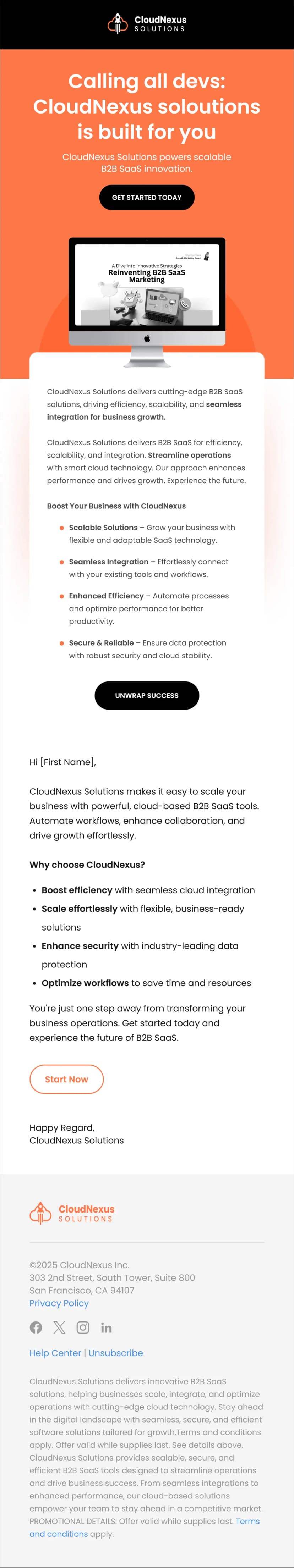B2B SaaS Solutions Newsletter Template