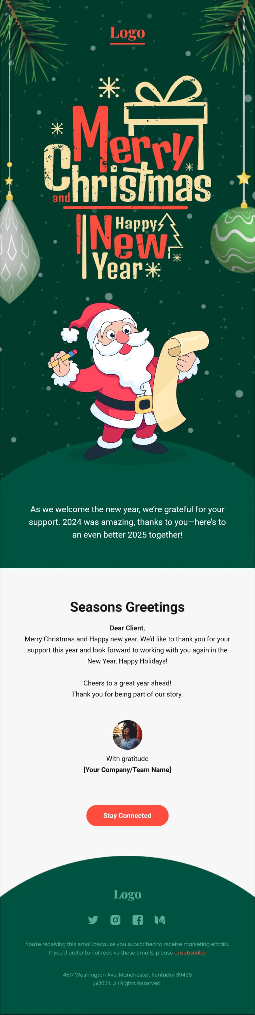 Christmas & New Year Newsletter Template
