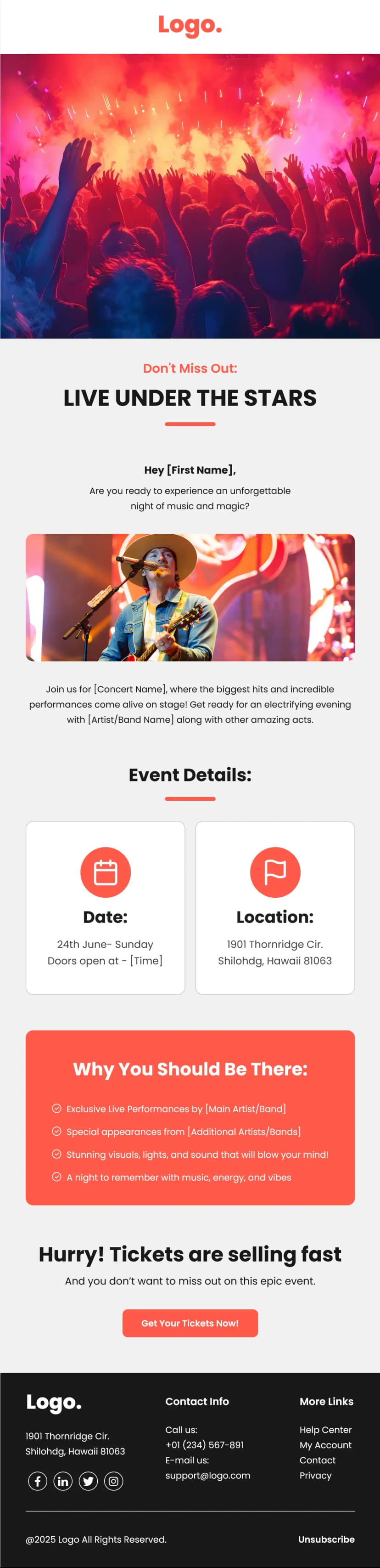 Concert Event Newsletter Template
