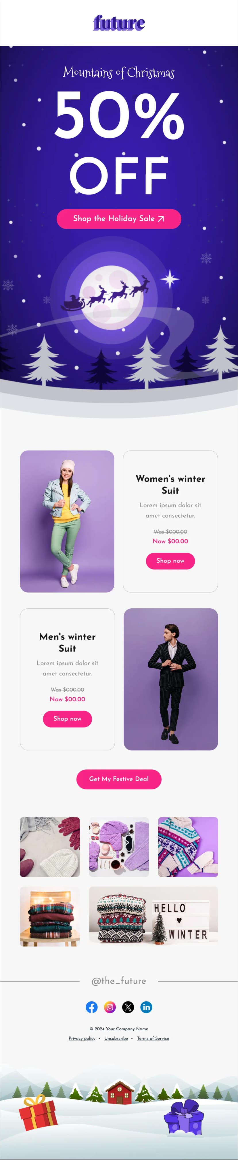 Christmas Holiday Sale Newsletter Template