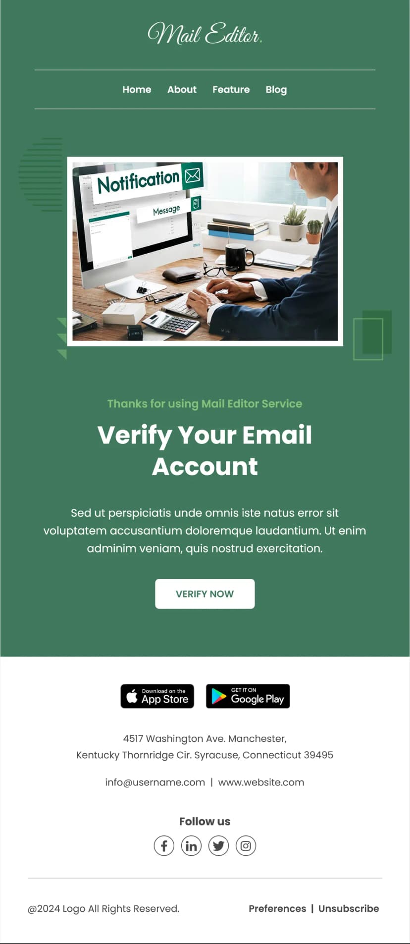 Email Confirmation Service Template