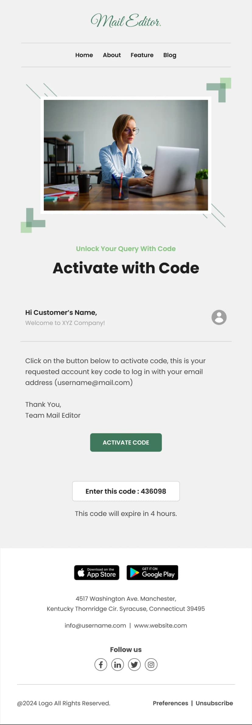 User Verification Email Template