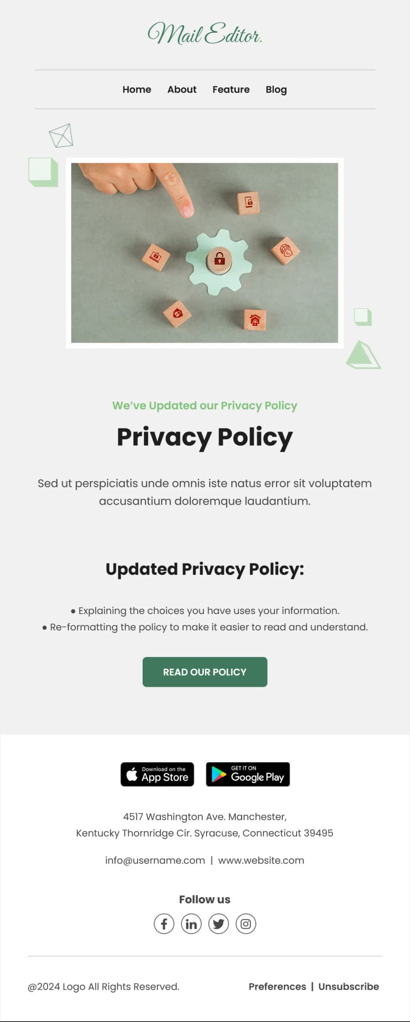 Data Protection Policy Update Email