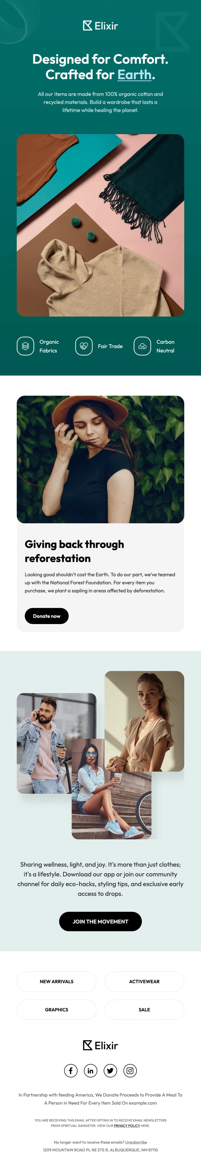 Sustainable Fashion Email Newsletter Template