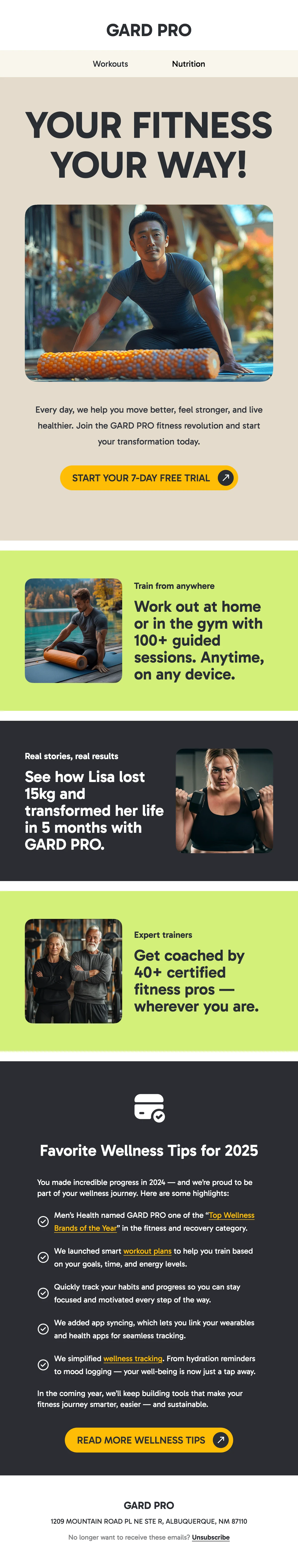 Gym & Workout Email Template