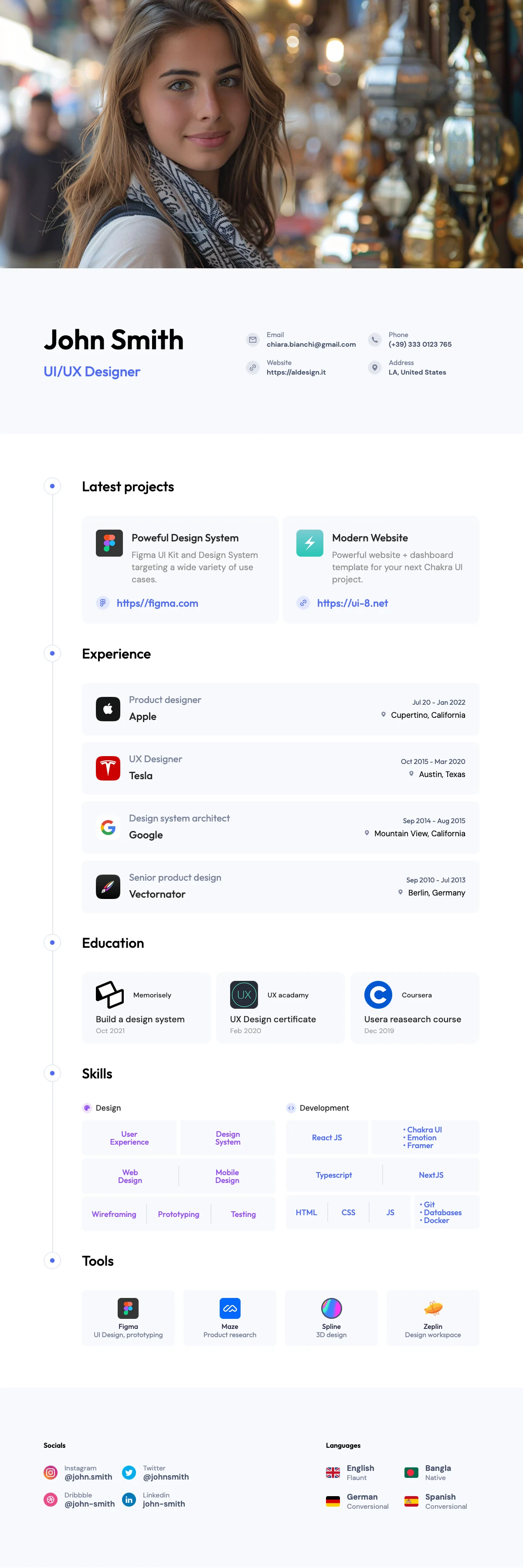 HTML Resume Email Template for Designers