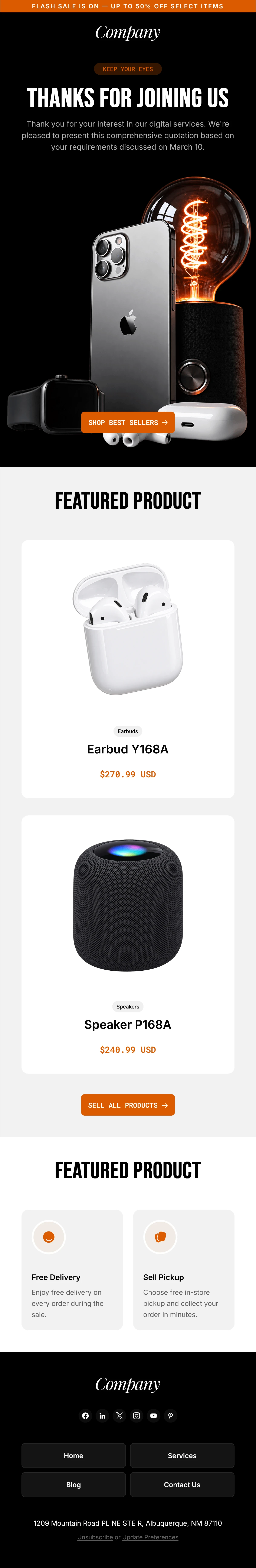 Welcome Email Template for Online Stores