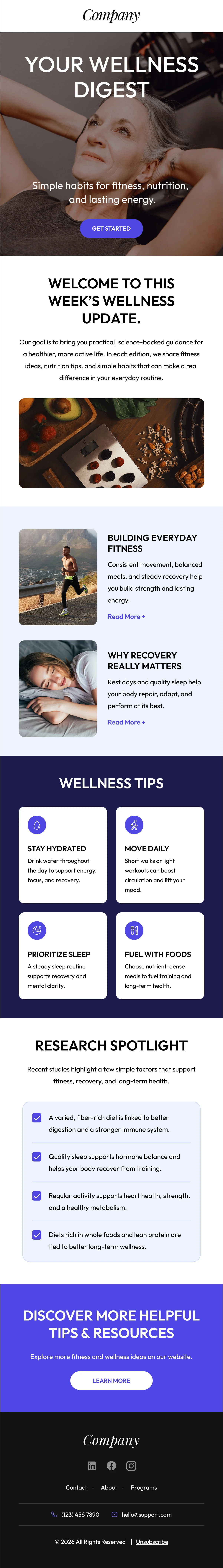 Fitness Newsletter Template