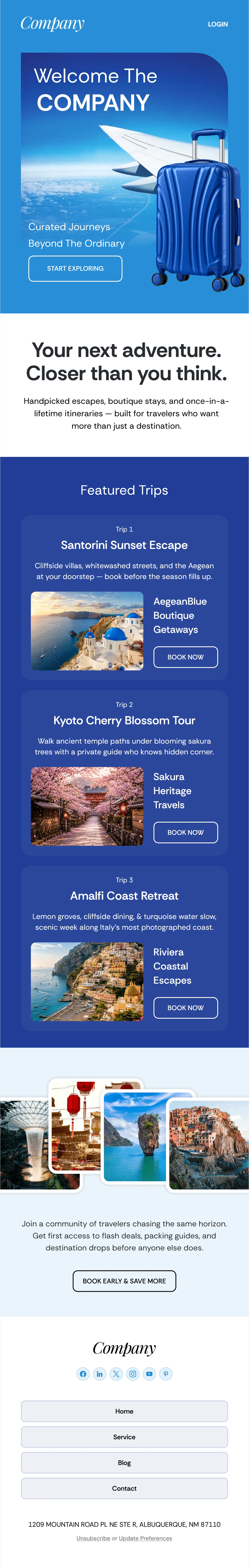 Welcome Email Template for Travel Agencies