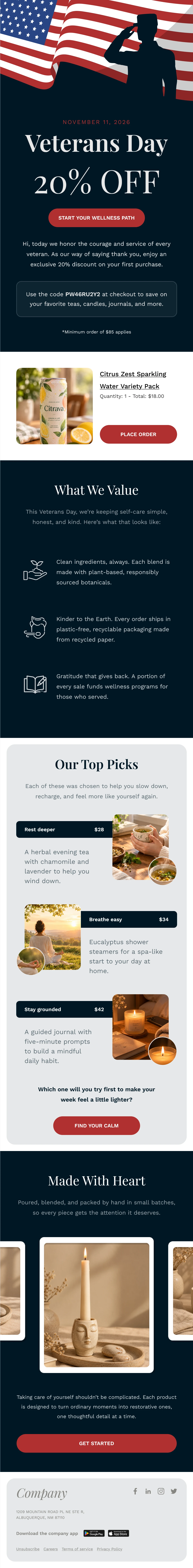Veterans Day Sale Email Template