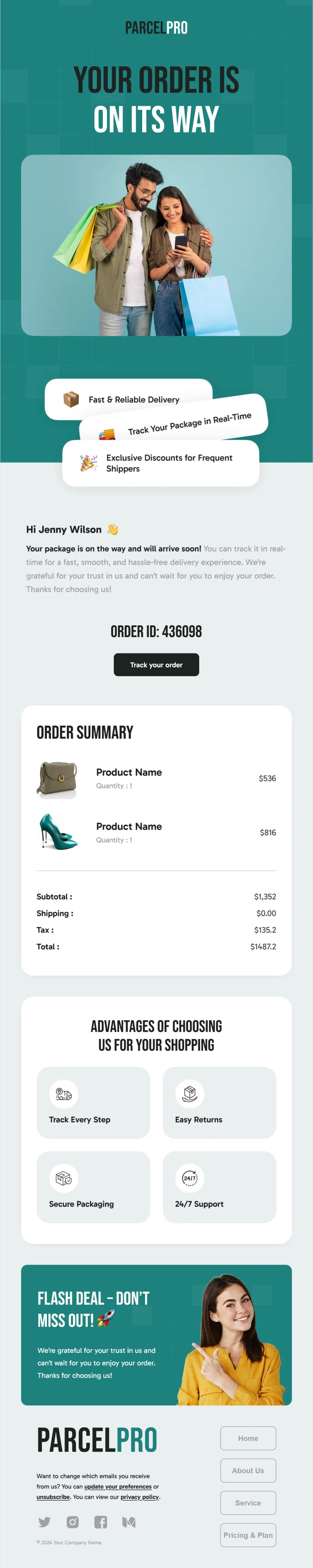 Order Confirmation Email Template