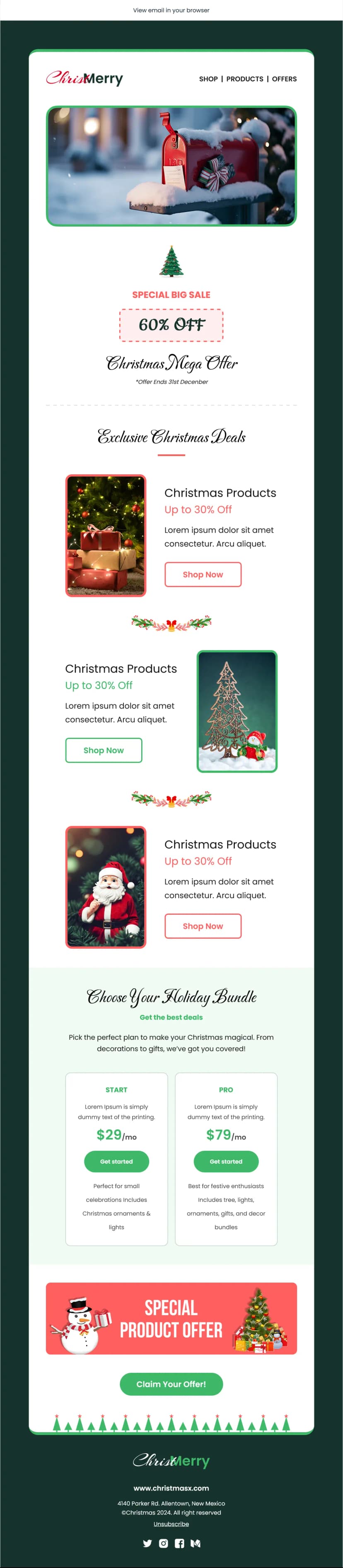 Holiday Mega Sale Email Template